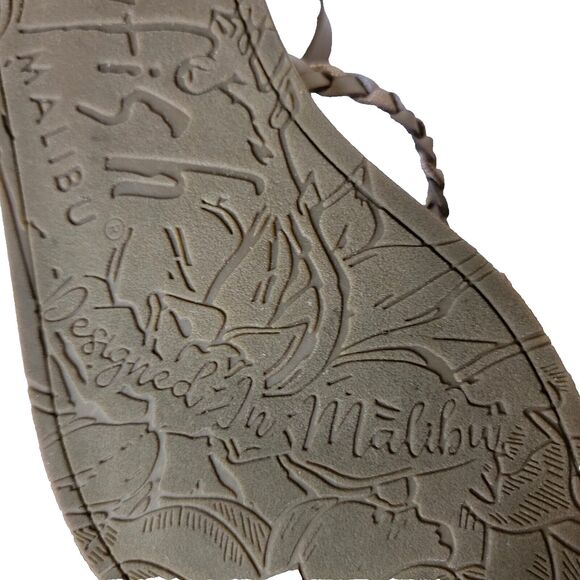 Blowfish Malibu Women's 10.5 Beige Metallic Ankle Strap Zip Open Toe Sandals - Picture 8 of 8